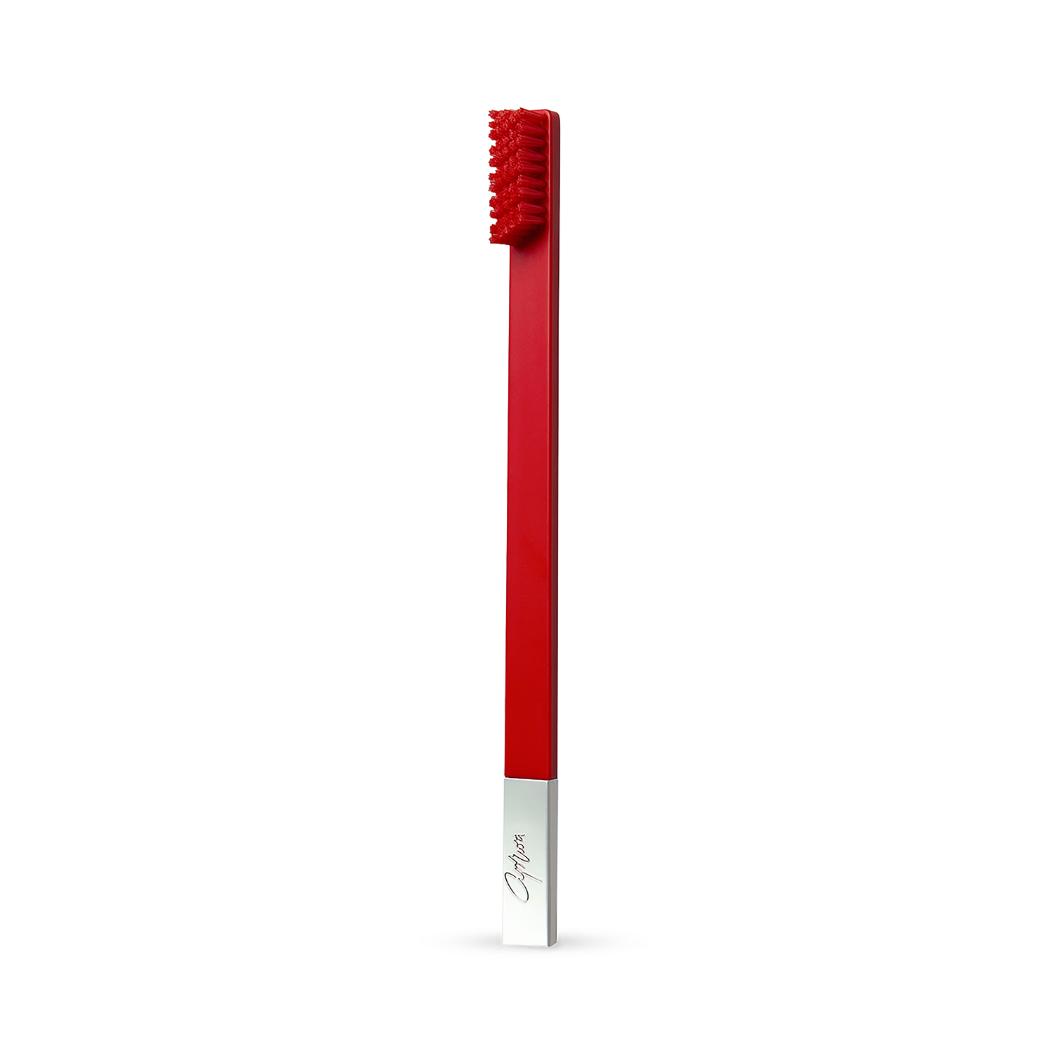 APRIORI carmine red silver medium toothbrush - British product
