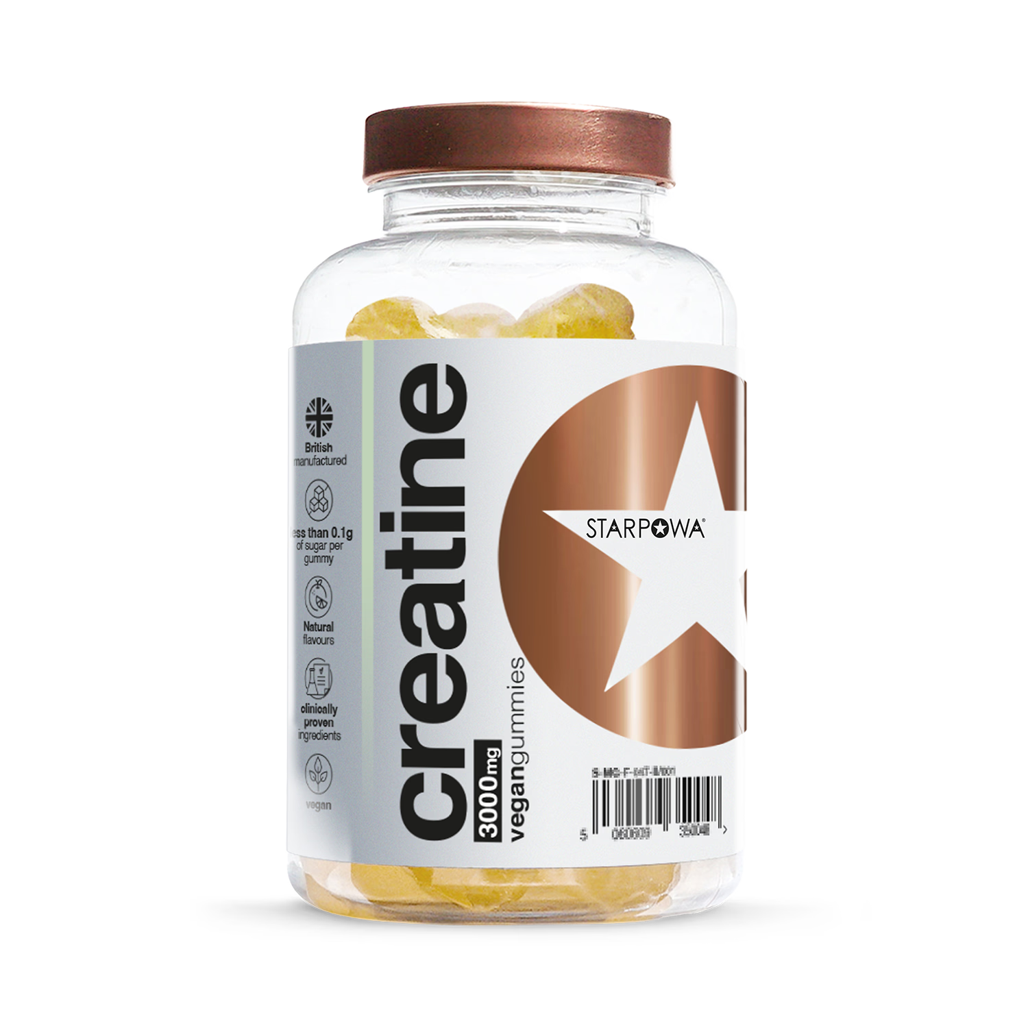 Starpowa Creatine 3000mg watermelon gummies 60 count, imported from the UK