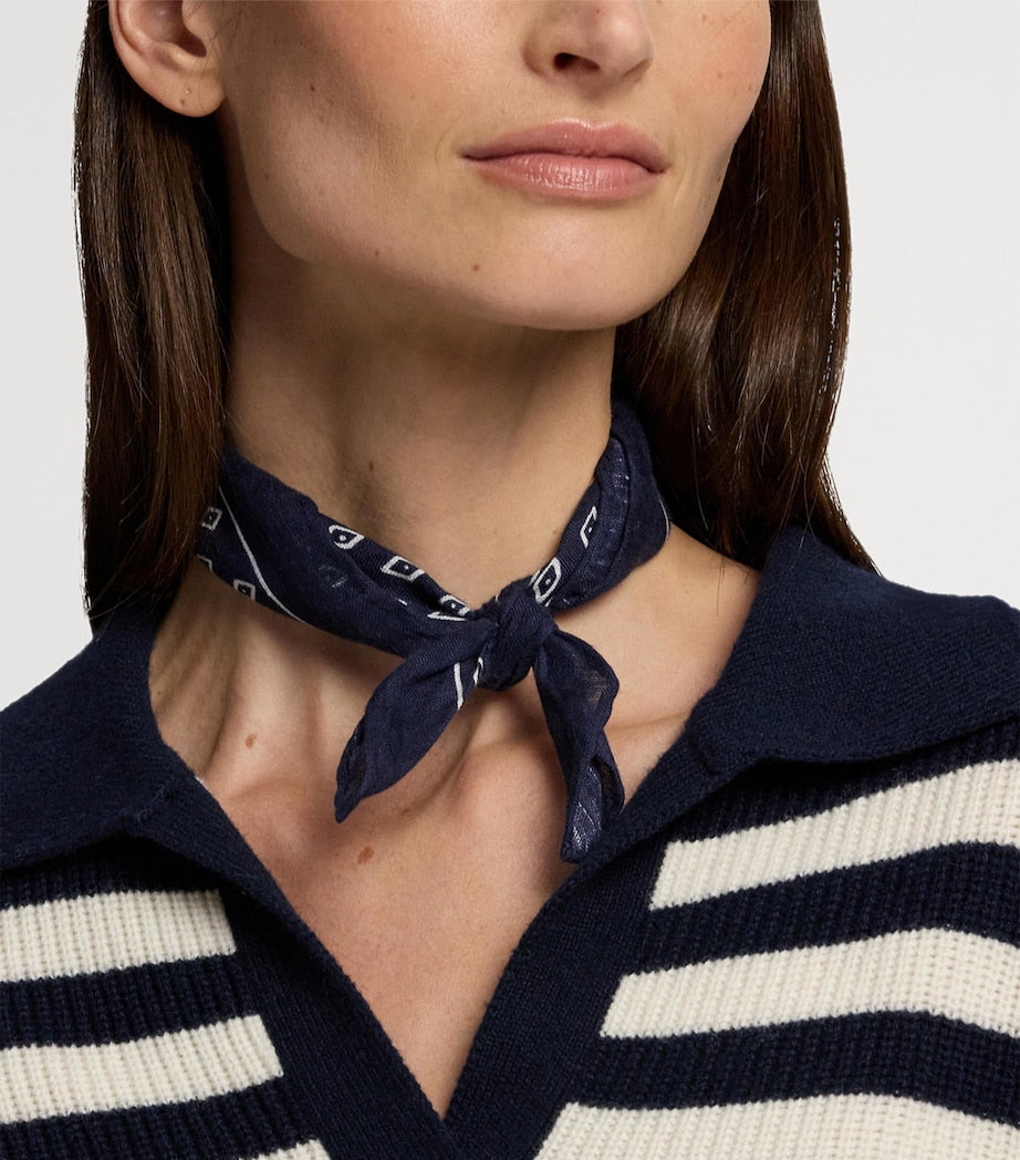 Ralph Lauren linen Art Deco neckerchief 40.5cm - British product