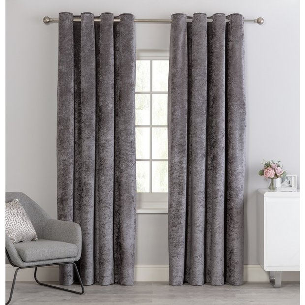 Argos Home charcoal eyelet curtains 117x137cm - British product