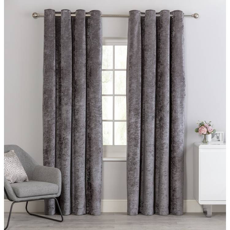 Argos Home charcoal eyelet curtains 117x137cm - British product