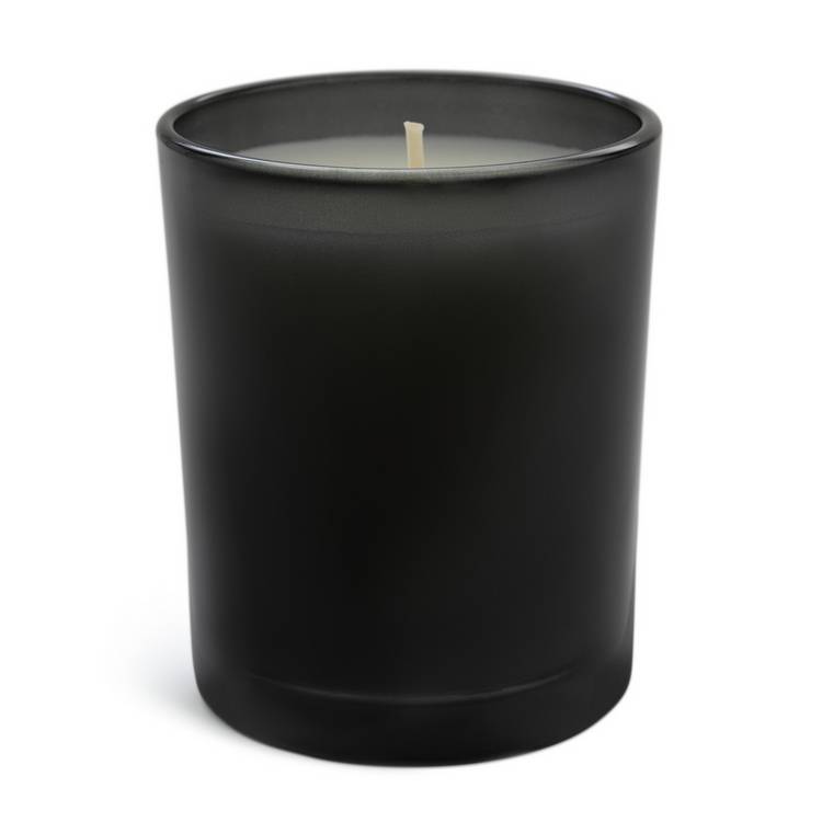 Habitat Patchouli & Plum candle in frosted black glass pot (British brand)