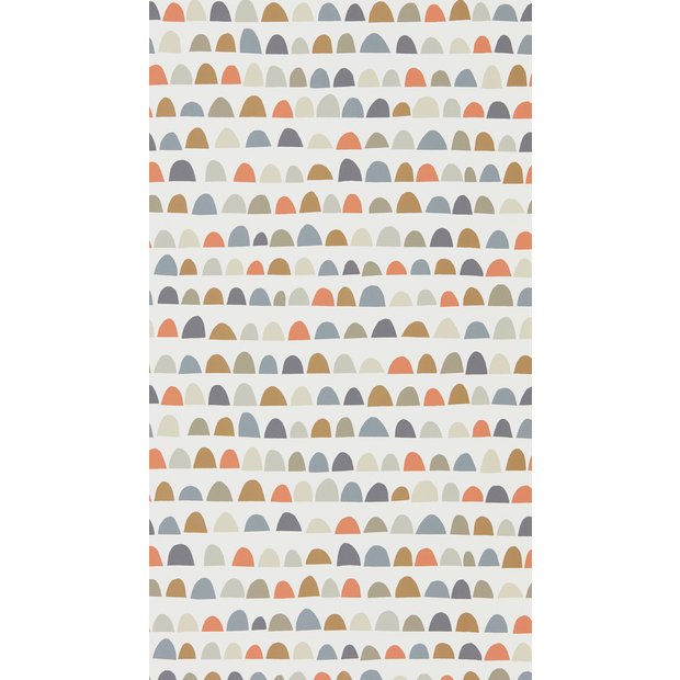 Scion Irregular Half Moon wallpaper in nutmeg, paprika and jet, imported from the UK