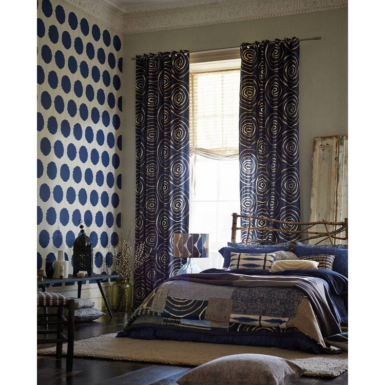 Scion Kimi wallpaper in slate ink blue - British product