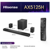 Hisense AX5125H sound bar with rear speakers and subwoofer, UK version