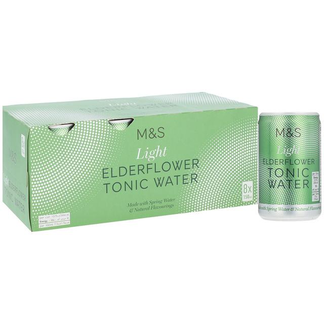 M&S Light Elderflower Tonic Water   8 x 150ml