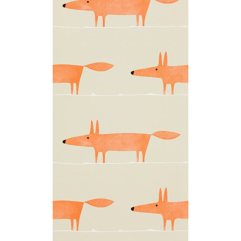Scion Mr Fox Ginger Wallpaper in warm ginger tones (British brand)