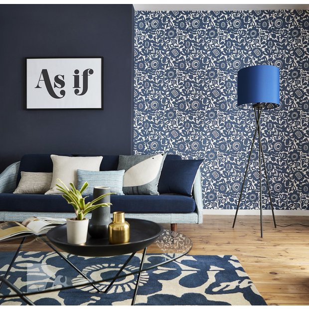 Scion Kukkia Ink wallpaper roll 52cm x 10.05m (British brand)