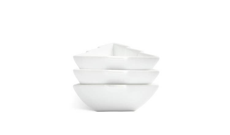 Habitat Trees 3 Piece Porcelain Nibble Bowls - White GOODS Argos