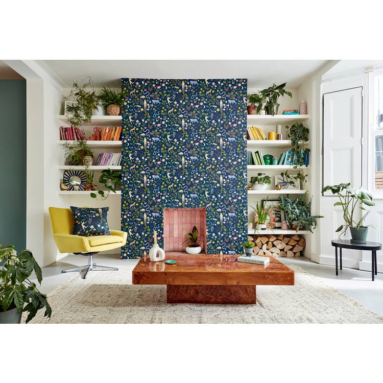 Scion Garden of Eden Midnight wallpaper 52cm x 10.05m - British product