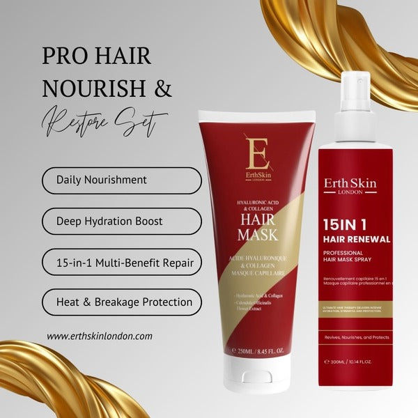 Erth Skin London 15-in-1 hair spray and collagen mask 550ml, UK version