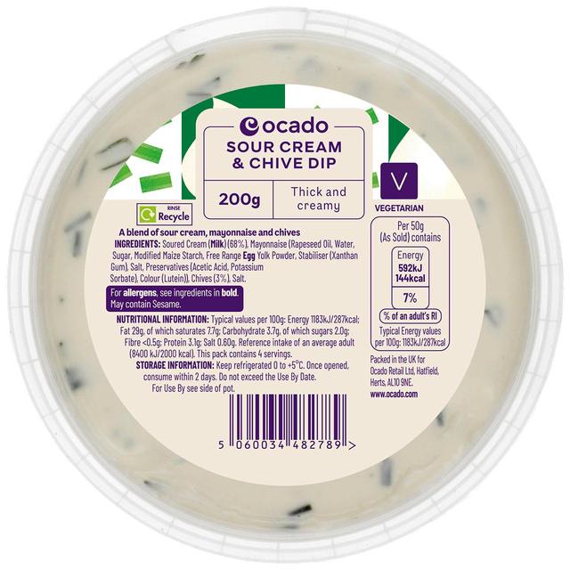 Ocado Sour Cream & Chive Dip   200g