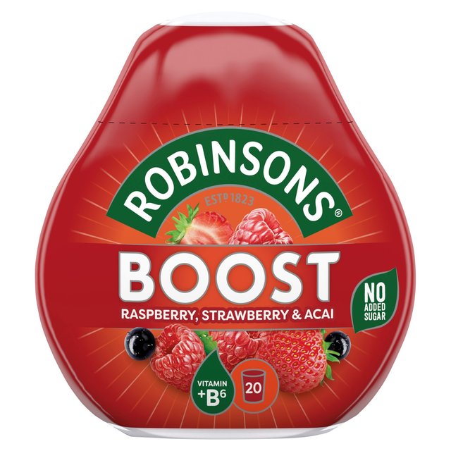 Robinsons Mini Boost Raspberry Strawberry & Acai No Added Sugar Squash   66ml GOODS M&S   