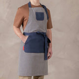 Sebastian Conran woven stripe cotton apron with pockets - British product