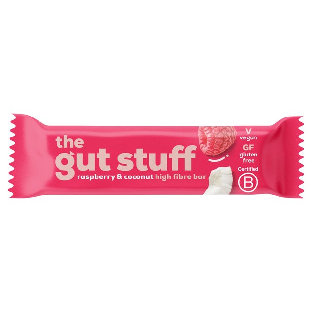 The Gut Stuff Raspberry & Coconut Fruit & Nut High Fibre Bar   35g