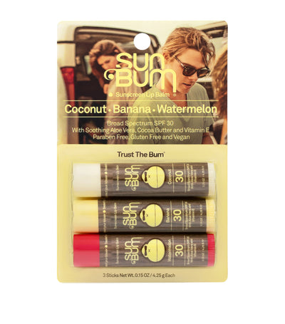 Harrods SPF 30 Lip Balm Set with Watermelon, Coconut, and Banana Scents, 3 x 4.25g- Buy online at McGrocer