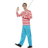 Smiffys Where's Wally men's costume with top trousers glasses hat, UK version
