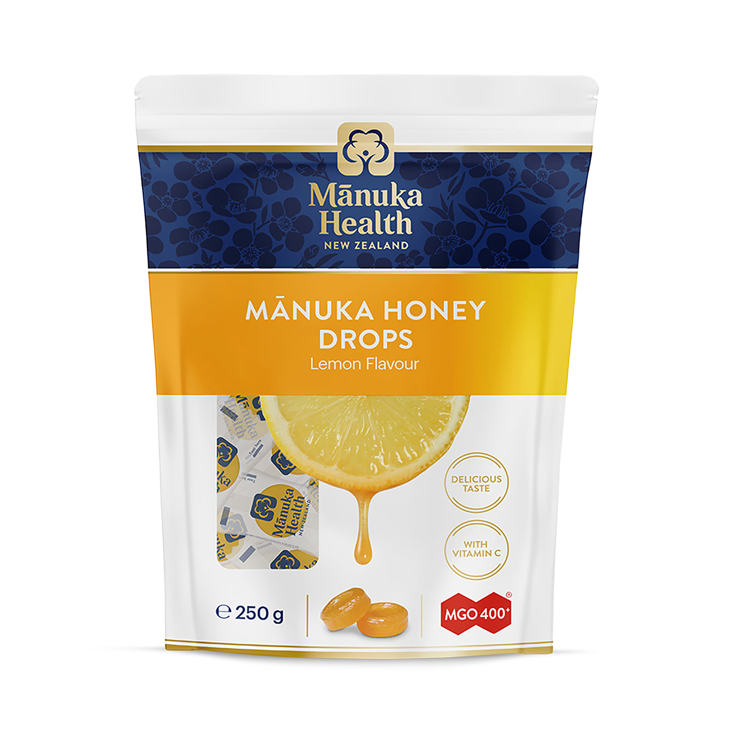 Manuka Health manuka honey drops with lemon 250g family pack, UK version
