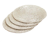 M&S Beaded Coasters Silver   4 per pack GOODS M&S   