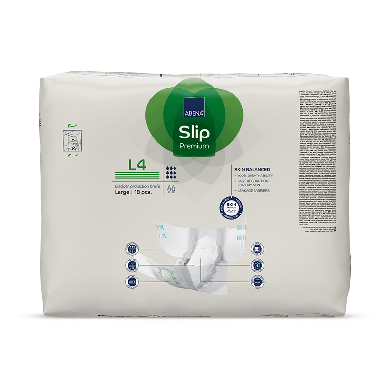ABENA incontinence briefs Slip Premium L4 18 packs, imported from the UK