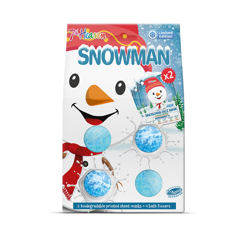 Snowman face mask and bath bomb set, UK version