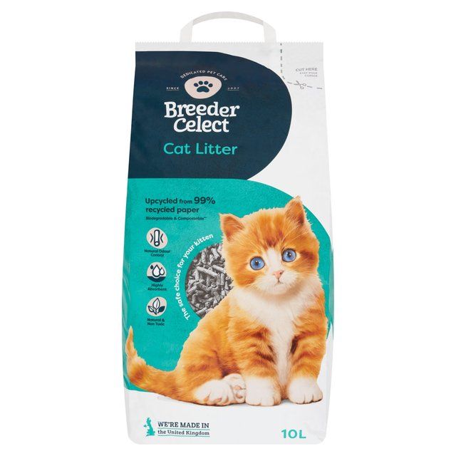 Breeder Celect Paper Non Clumping Cat Litter   10L GOODS M&S   