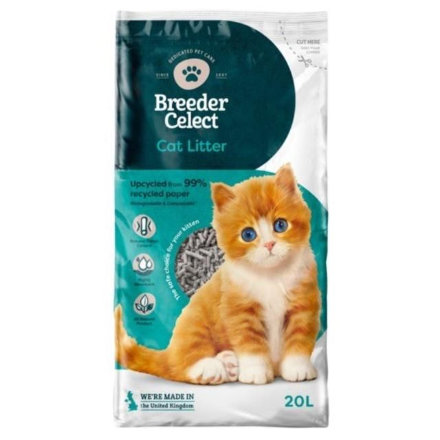 Breeder Celect Paper Non Clumping Cat Litter   20L GOODS M&S   