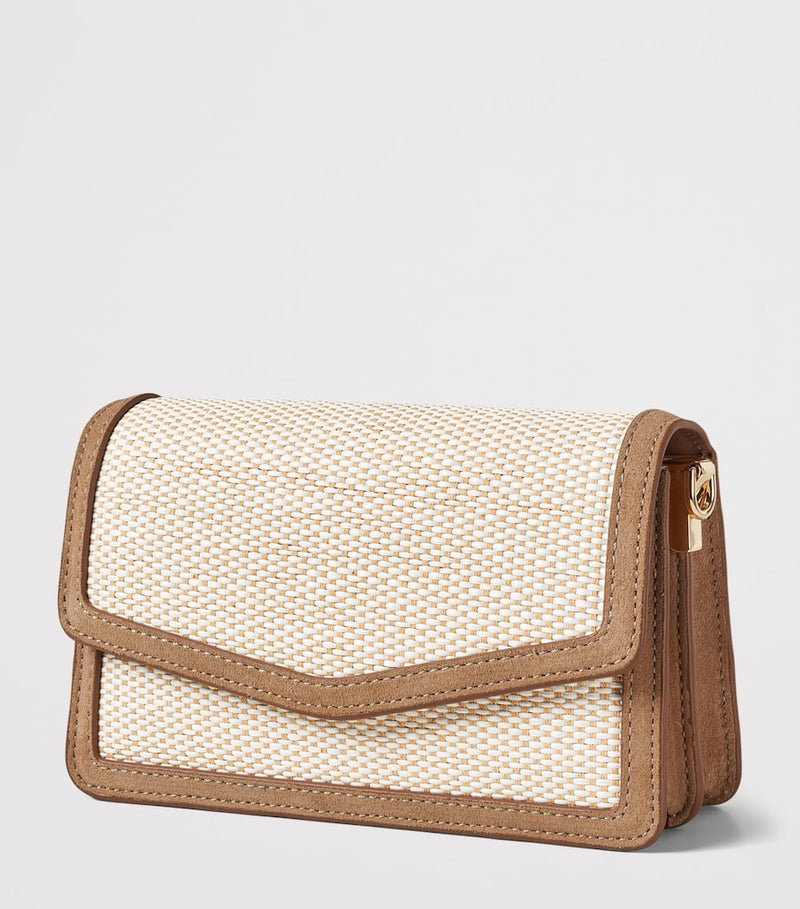 Aspinal of London Raffia Eliza clutch bag (British brand)