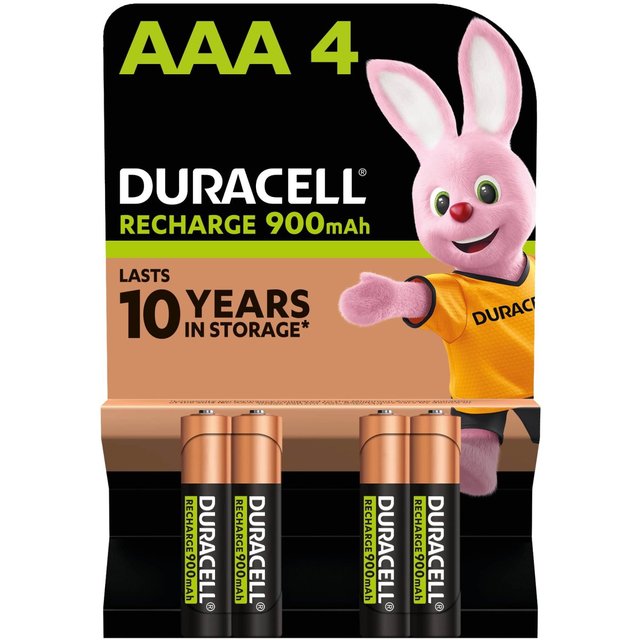 Duracell Recharge Ultra AAA Rechargeable Batteries   4 per pack