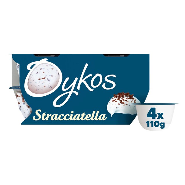 Oykos Stracciatella Luxury Greek Style Yoghurt   4 x 110g GOODS M&S   