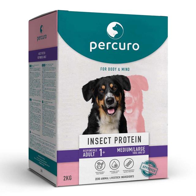 Percuro Insect Protein Adult Medium & Large Breeds Dry Dog Food   2kg GOODS M&S   