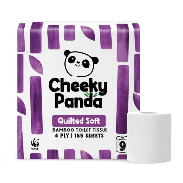 Cheeky Panda bamboo toilet paper quilted 4-ply 45 rolls - British product