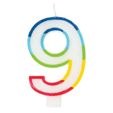 Number 9 Rainbow Candle 9th Birthday GOODS M&S   