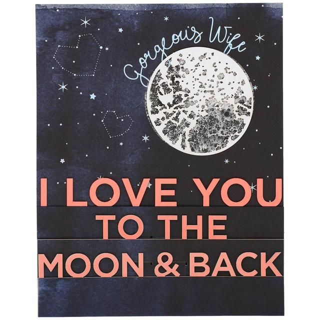 M&S Wife Pop Up 3D Moon Anniversary Card GOODS M&S   