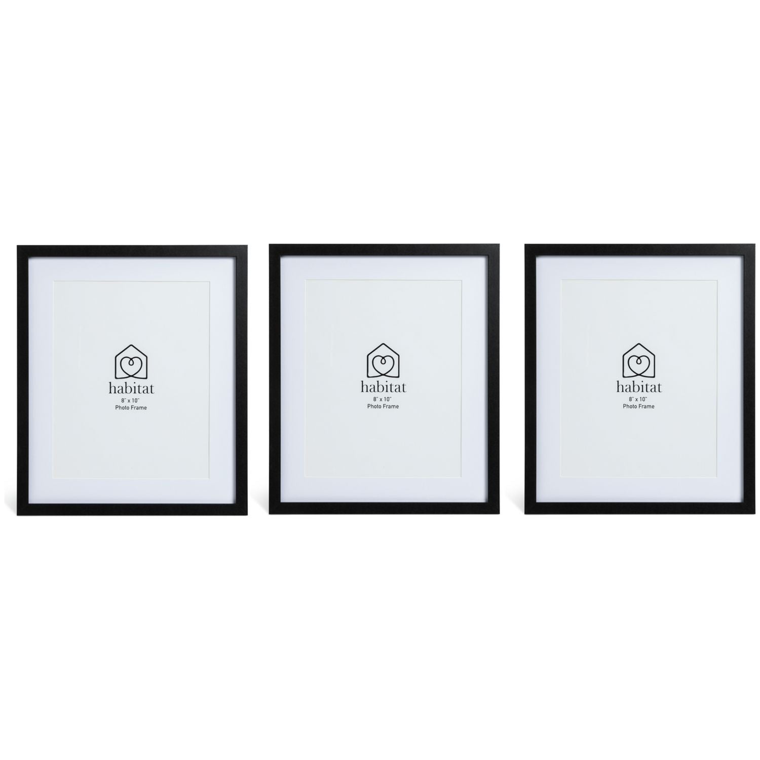 Habitat picture frames set of 3 black mixed sizes (British brand)