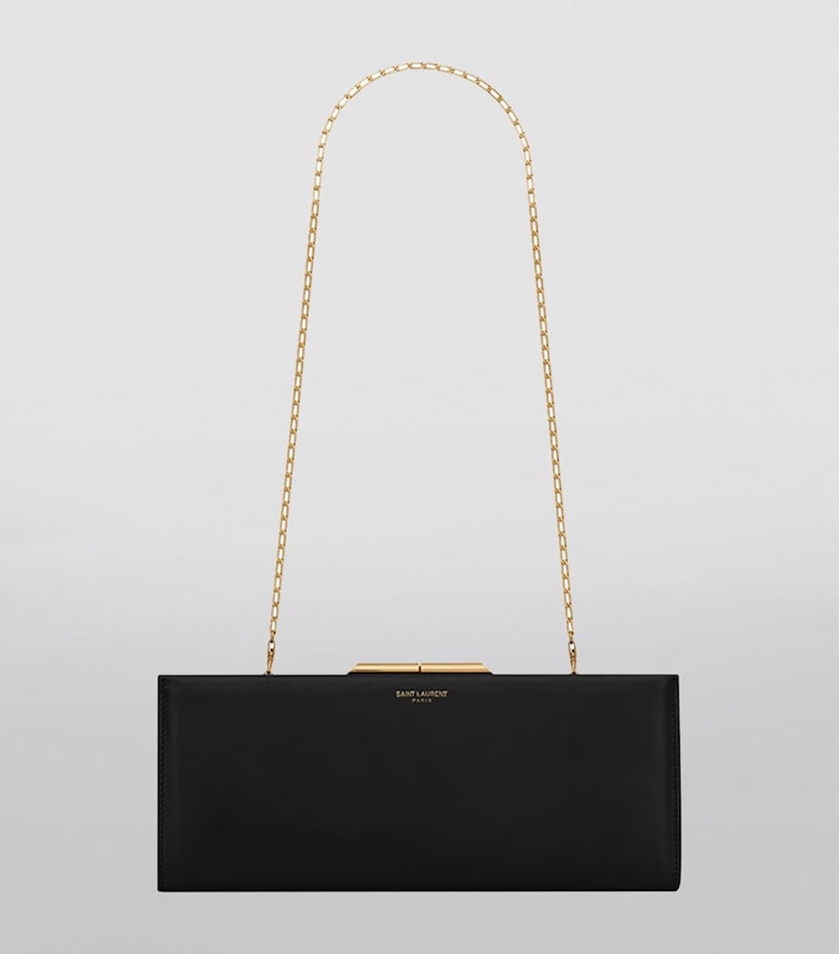 Saint Laurent leather clutch bag with chain strap - British product