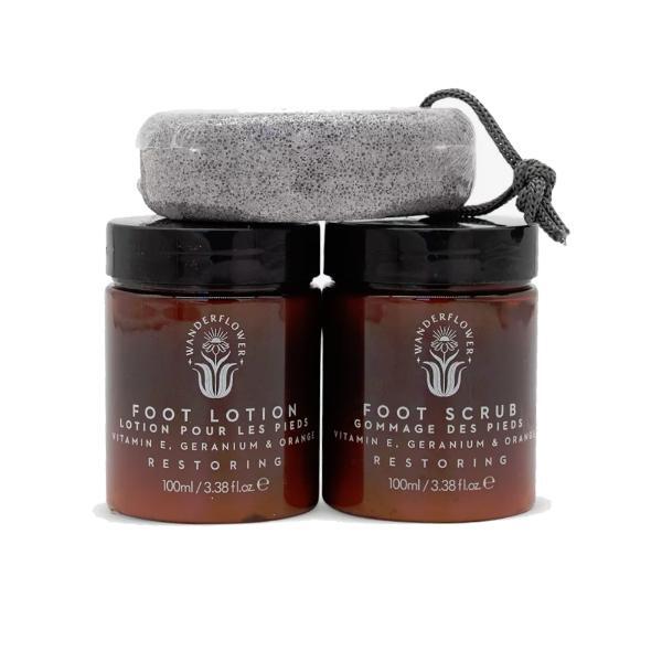 Wanderflower foot care gift set Geranium & Orange 2x100ml (British brand)