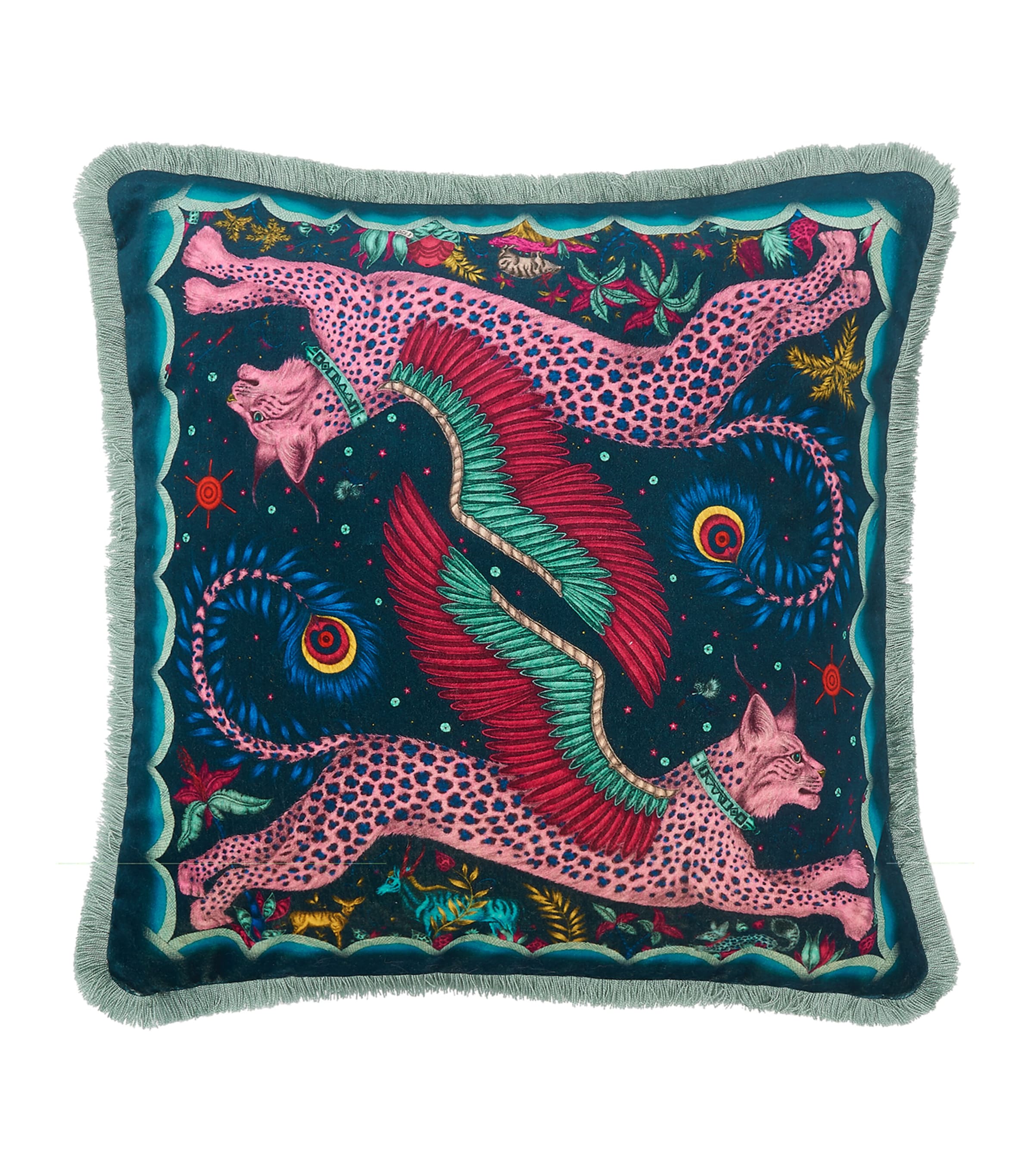 Emma J Shipley Velvet Lynx cushion 46cm x 46cm - British product