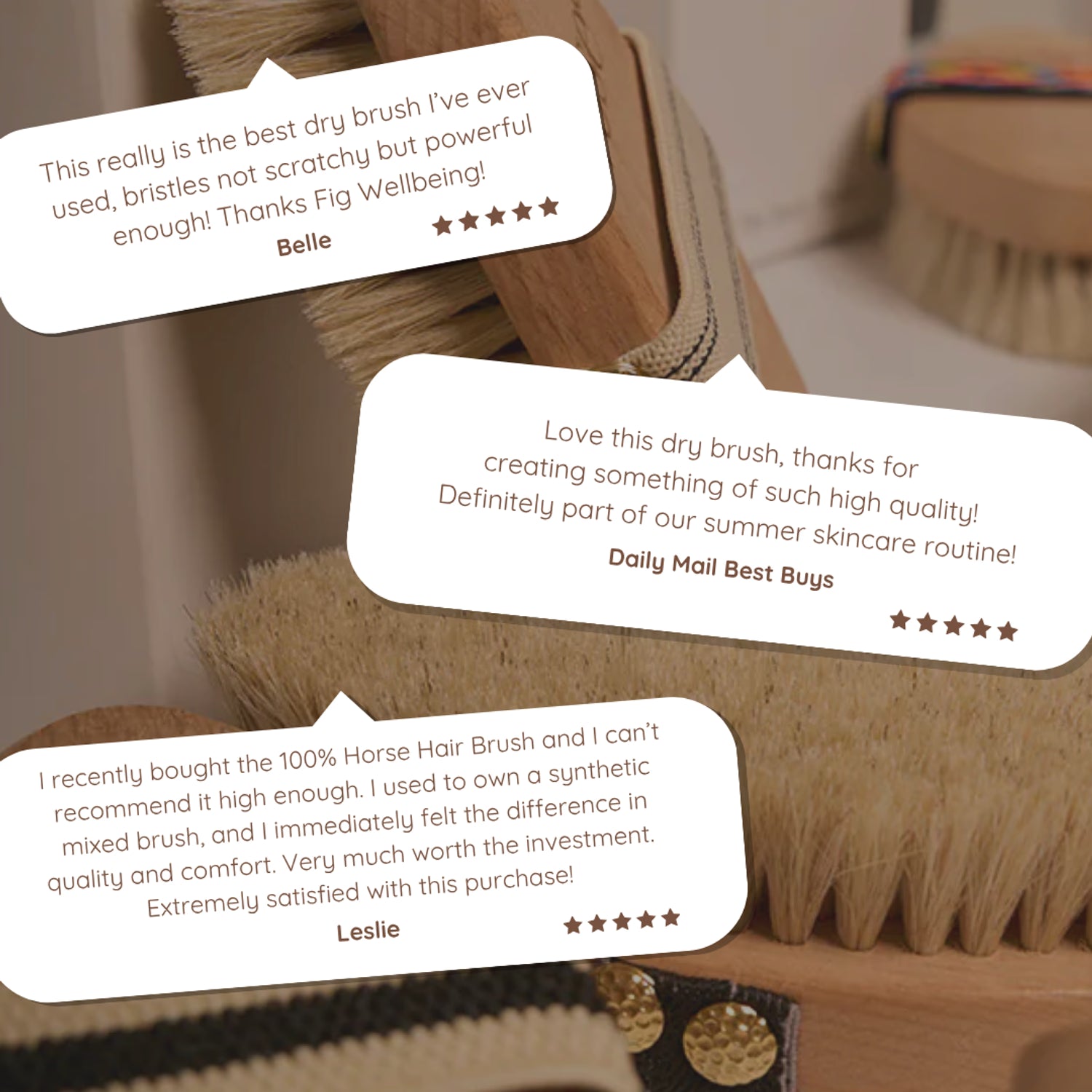 Vegan cactus bristle dry body brush - British product