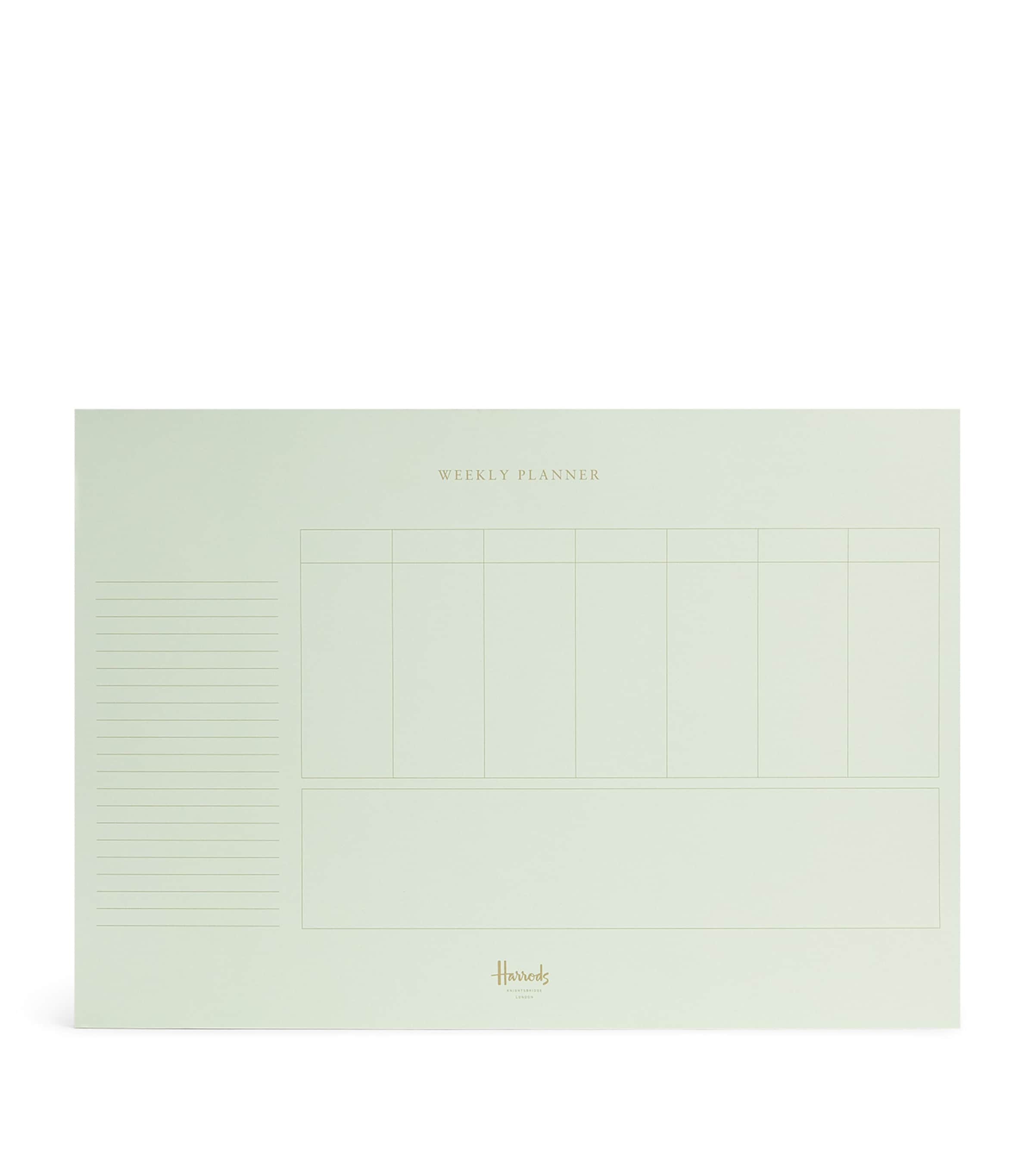 Harrods A3 weekly planner, UK version