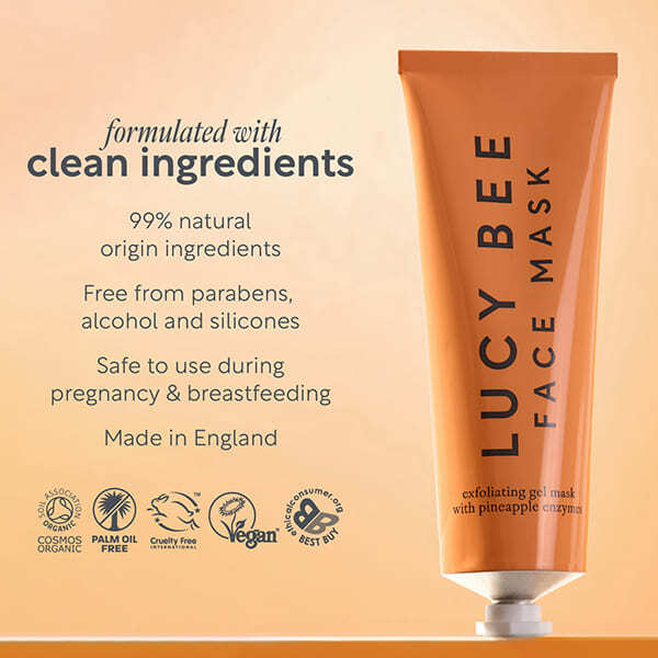 Lucy Bee pineapple enzyme face mask and cleanser 60ml, UK version