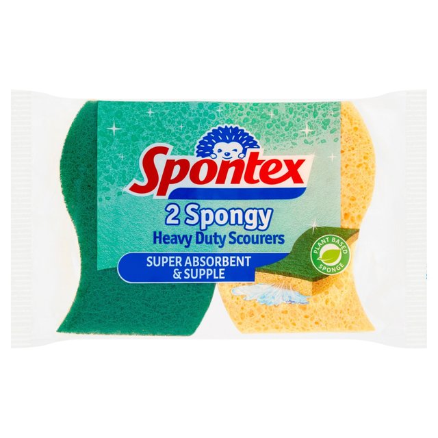 Spontex Heavy Duty Super Absorbent Sponge Scourer   2 per pack GOODS M&S   