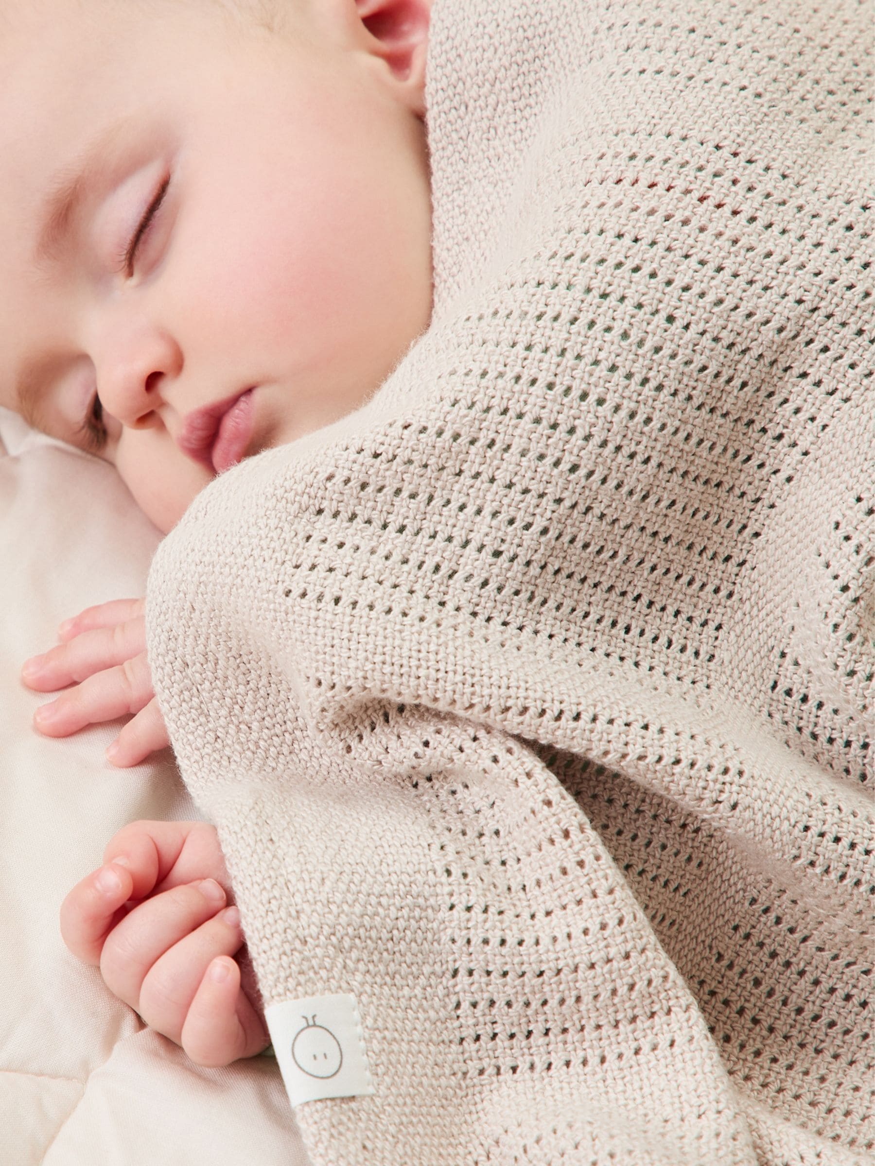 MORI Neutral Biscuit Brown Blend Cellular Baby Blanket