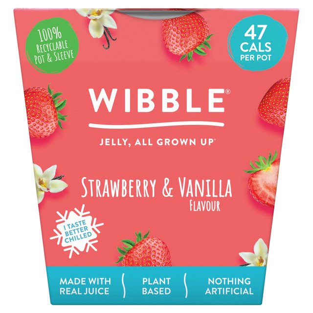 Wibble Strawberry & Vanilla Jelly Pot   150g