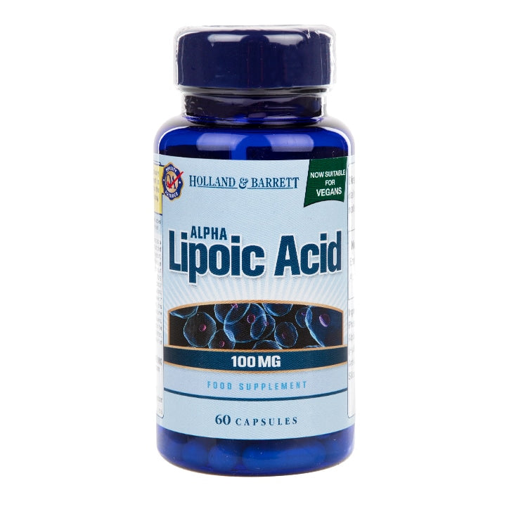 Holland & Barrett Alpha Lipoic Acid 100mg 60 Capsules Omega 3 Supplements & Fish Oils Holland&Barrett   