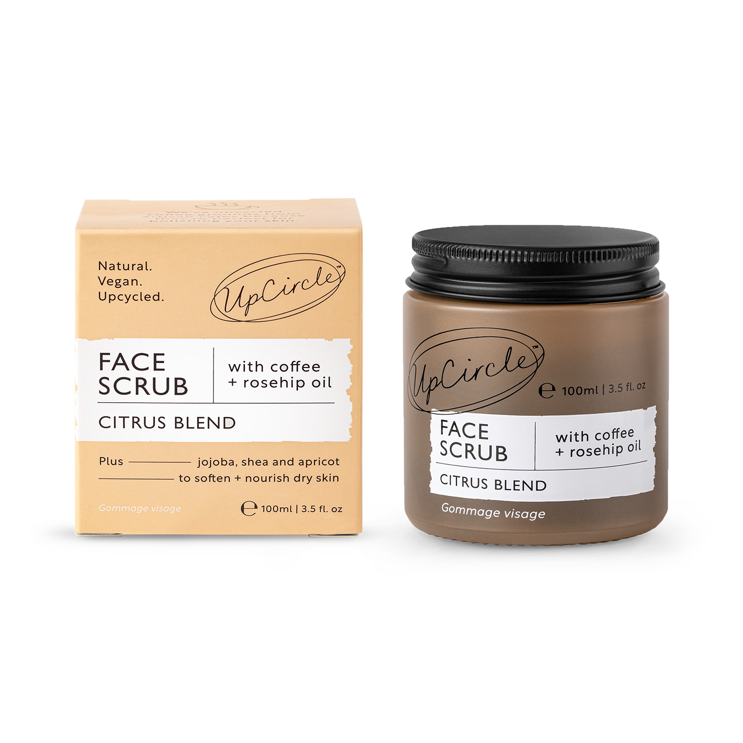 UpCircle Face Scrub Citrus Coffee Rosehip Oil 100ml (British brand)