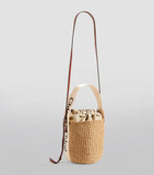 Chloé Small Woody Basket Bag in paper fibre with leather trims, UK version