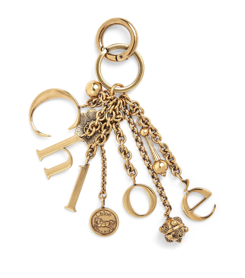 Chloé symbols logo keyring gold-tone brass - British product