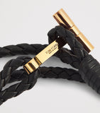 TOM FORD leather braided T bracelet - British product
