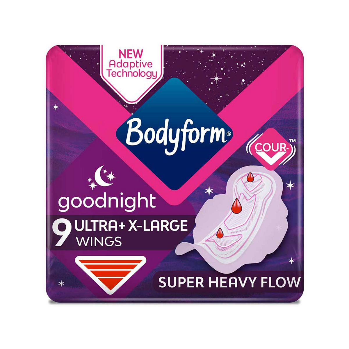 Bodyform Ultra Towels Goodnight Extra Large Wings x9 GOODS Boots   